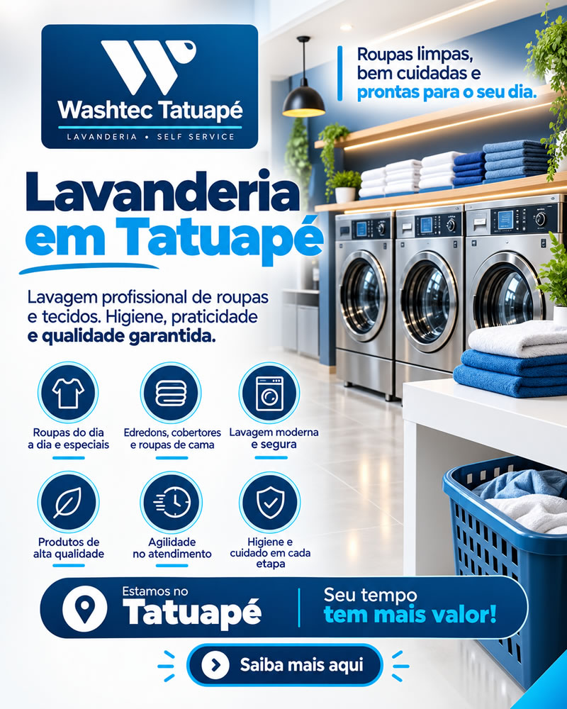 Washtec | Lavanderia no Tatuapé, SP