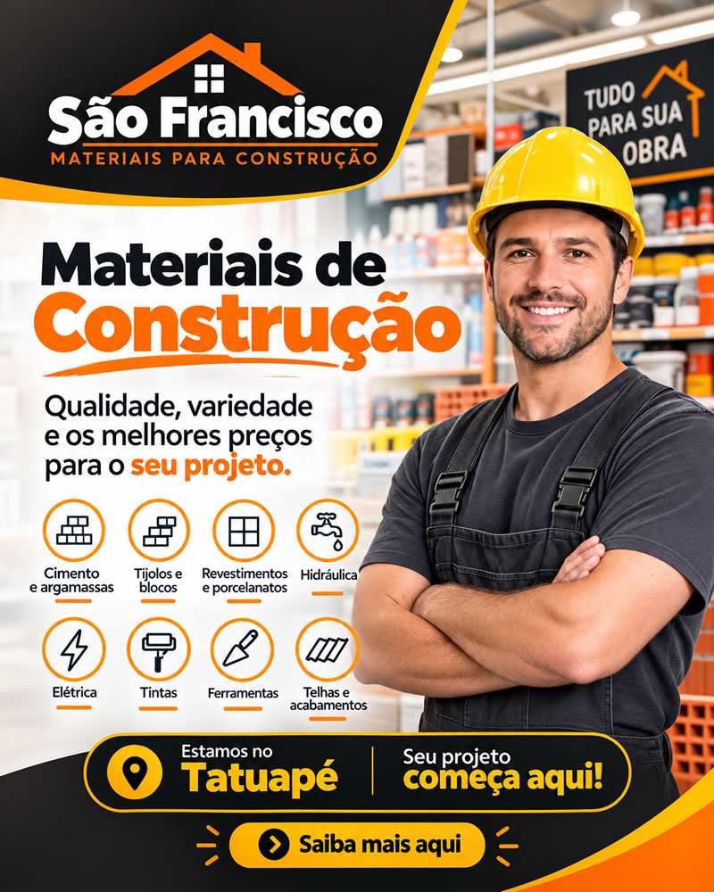 São Francisco | Loja de materiais para construção no Tatuapé, SP